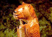T&ecirc;te Homme-lion en os de mammouth