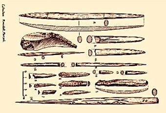Outils retrouv&eacute;s dans la Grotte de Lascaux - Relev&eacute; Glory