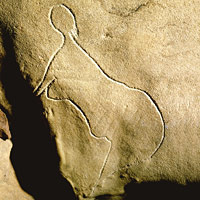 Figure f&eacute;minine grotte de Cussac