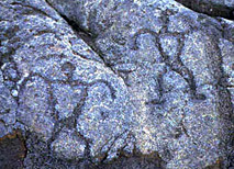 Petroglyphes pr&egrave;s du Kilauea &agrave; Hawaii