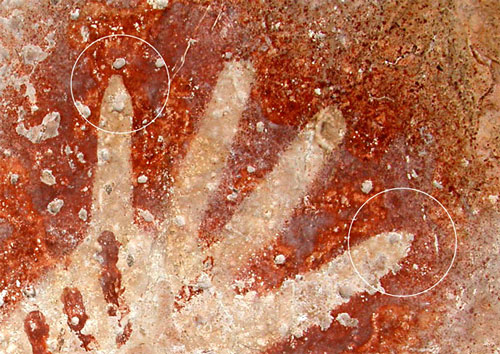 Gua Tewet - main n&eacute;gative pr&eacute;sentant nettement des ongles