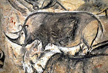 Rhonoc�ros sur paroi racl�e - Grotte Chauvet