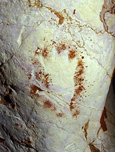 Main n&eacute;gative de la grotte Cosquer