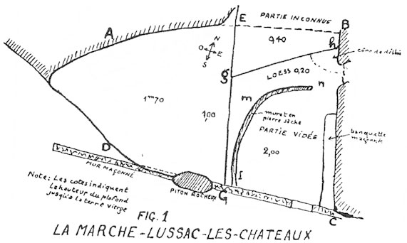 Plan de la grotte de la Marche &agrave; Lussac les Chateaux