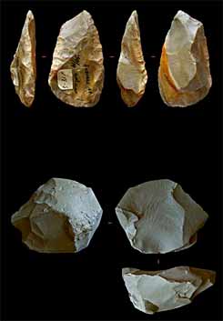 Outils de type moustérien retrouvés dans l'Oural et attribués à Néandertal