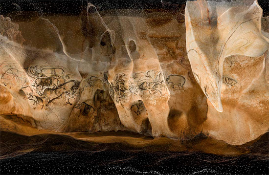 LA salle du fond de la grotte Chauvet en "D