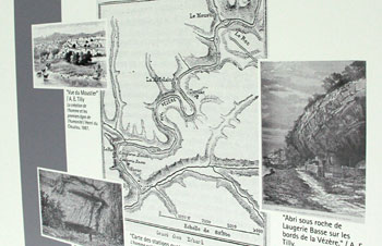Carte des gisements préhistoriques au bord de la Vézère