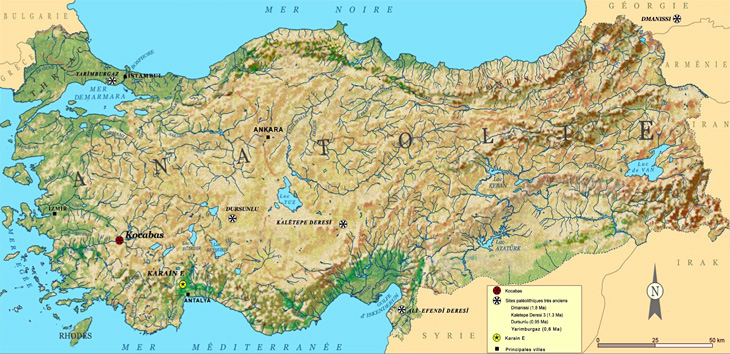 Situation des site spréhistoriques en Turquie