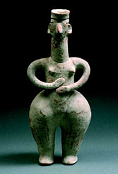 Statuette féminine en terre cuite, vers 900 av. J.-C., Iran