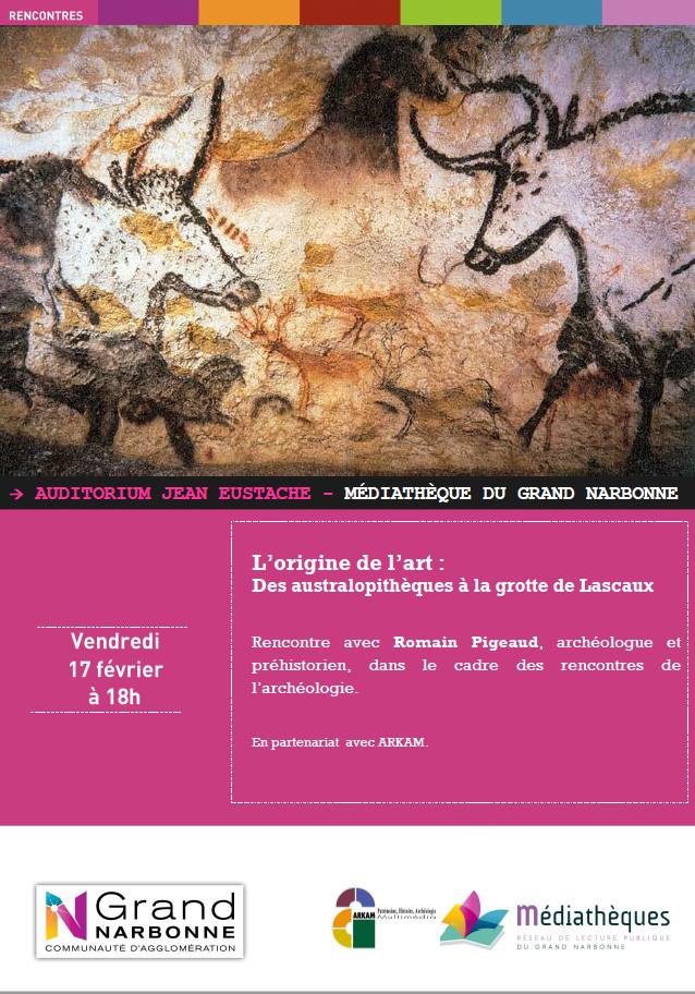 Les origines de l'art par Romain Pigeaud : des autralopithèques à; Lascaux
