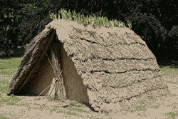 Reconstitution habitat préhistorique surle site d'Etiolles 