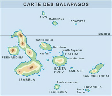 Carte des îles Galapagos