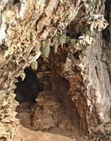 L'entrée de la grotte de Gorham (Gibraltar)