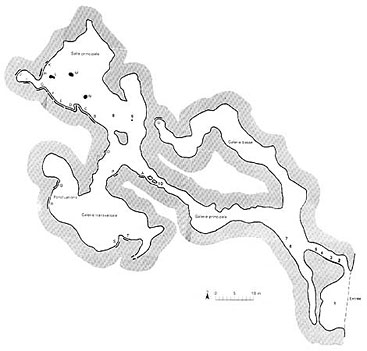 Plan de la grotte de Cougnac