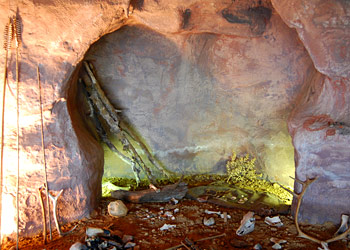 Habitat préhistorique reconstitué