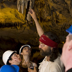 Visite d'une grotte archéologique