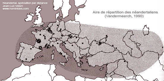Répartition géographique de Neandertal