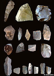 Outils retrouvés sur le site de Debra L. Friedkin au Texas et daté de moins 15 000 ans