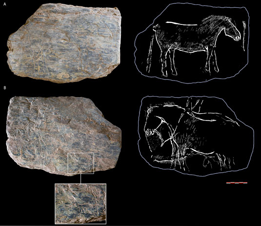 cheval gravés il y a 14 000 ans - Bretagne