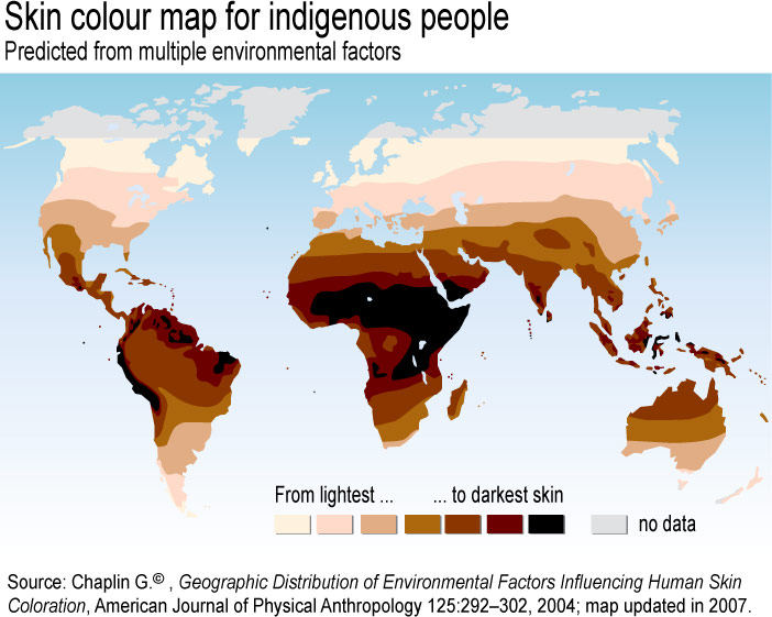 Couleurs de la peau dans le monde