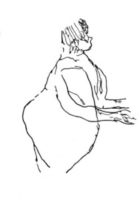 Figure féminine gravée