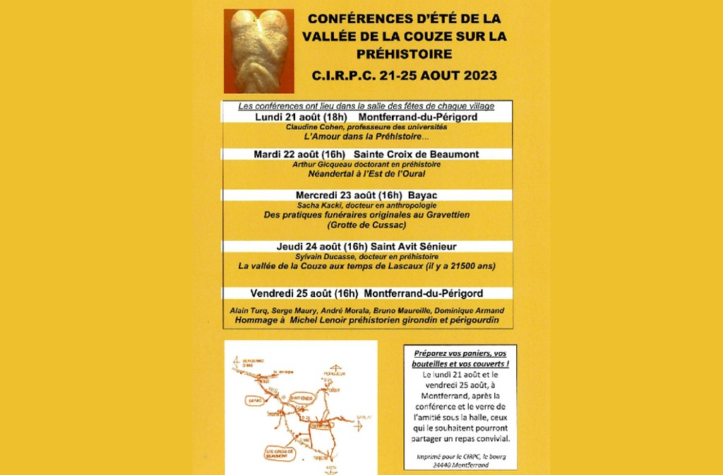 Conférence d’été de la Vallée de la Couze sur la préhistoire