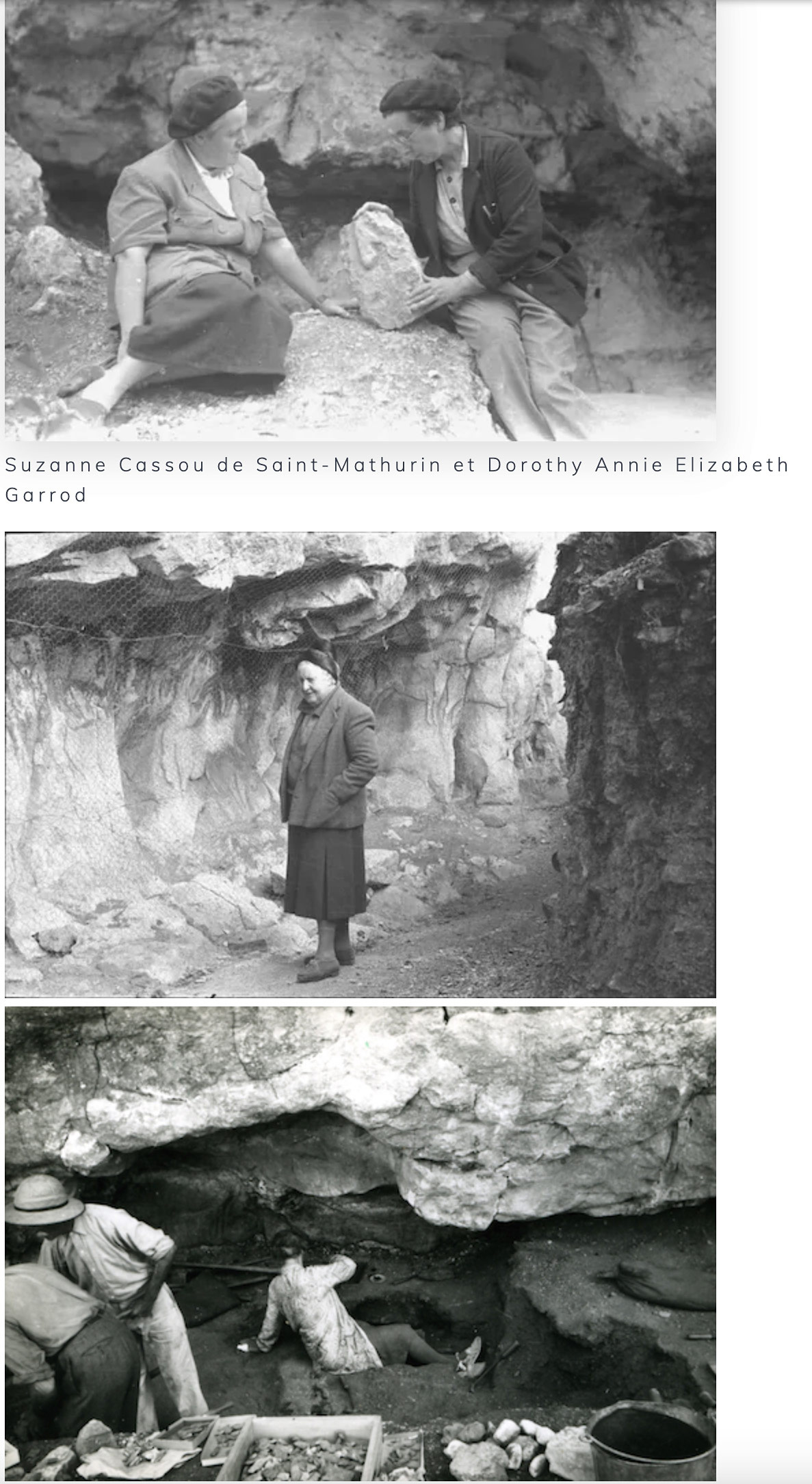 Femmes archéologues au Roc-aux-Sorciers