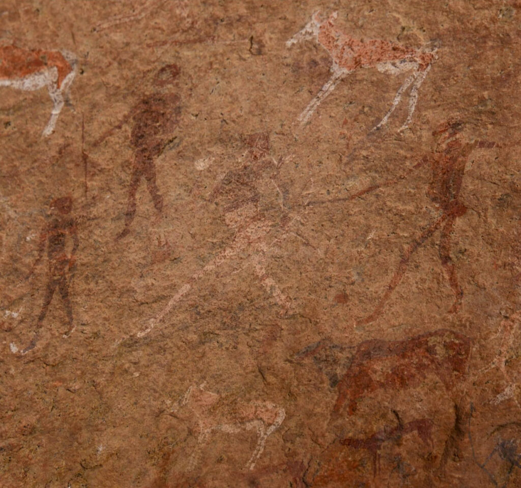 La fresque dite de la Dame blanche fait partie des dizaines de milliers de peintures rupestres du massif du Brandberg, en Namibie.